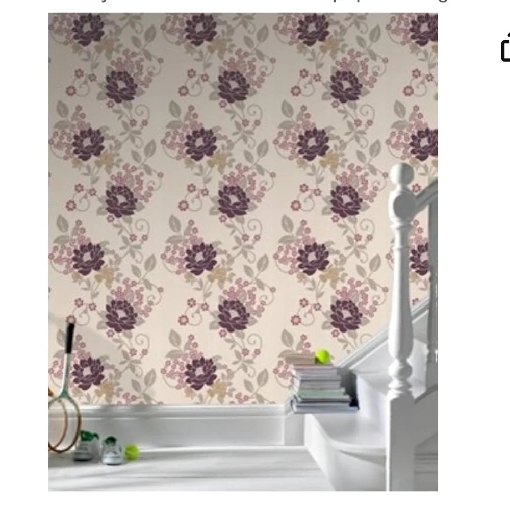 Laurence Llewelyn-Bowen Duchess Wallpaper - DUCHESS ~ PLUM/BBEIGE - 1 Roll